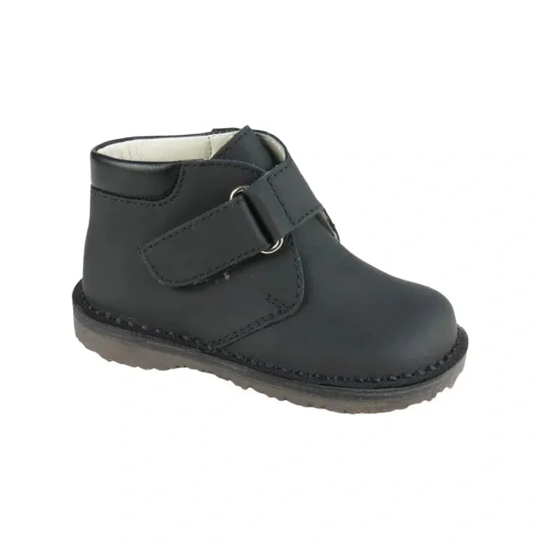 528 - Black Sahara Leather Velcro for Toddler/Boy by London Kids