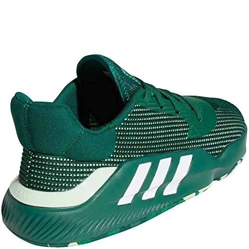 adidas Pro Bounce 2019 Low Shoe - Men's Basketball Dark Green/White/Glow Green