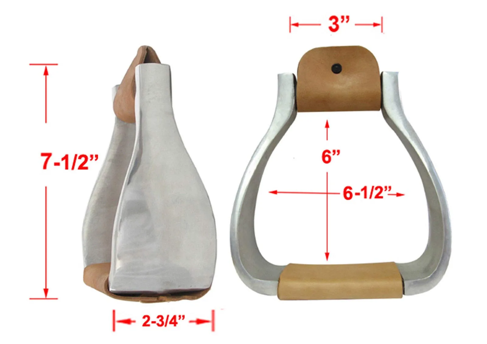 AJ Tack Engraved Aluminum 3" Stirrups