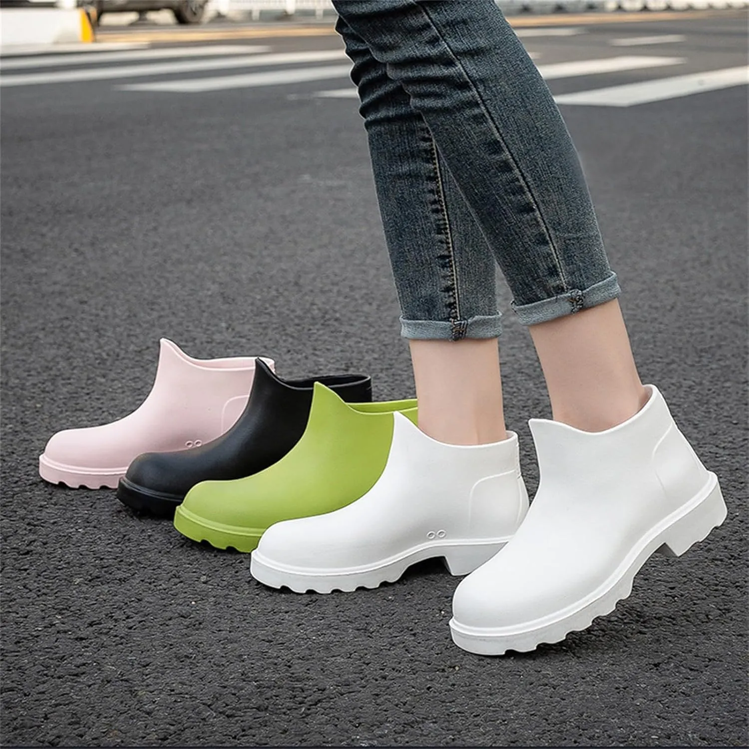 Ankle Rain Boots for Women Waterproof Fashion Short Tube Water Proof Non Slip Rain Boots Non Slip Fishing Shoes