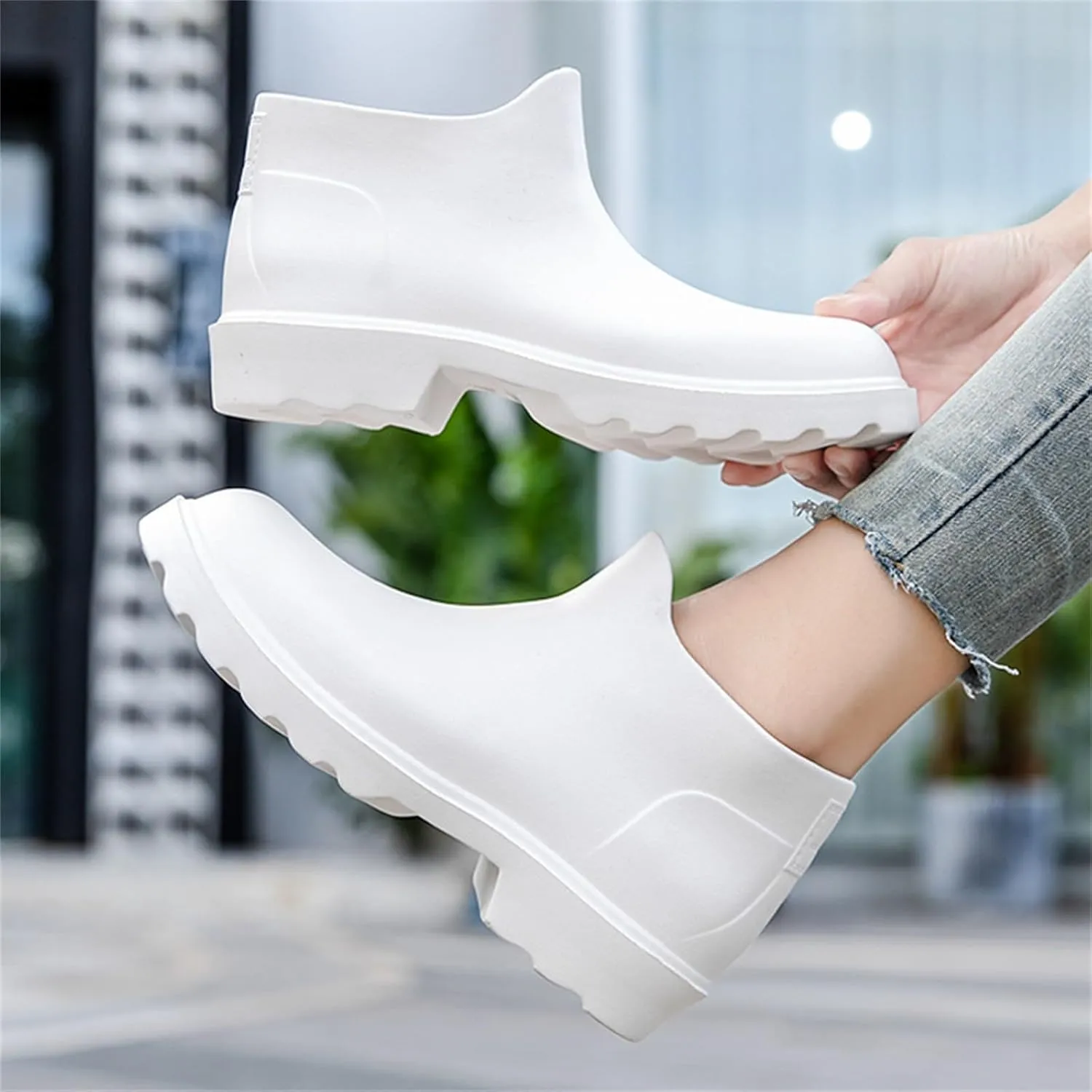 Ankle Rain Boots for Women Waterproof Fashion Short Tube Water Proof Non Slip Rain Boots Non Slip Fishing Shoes