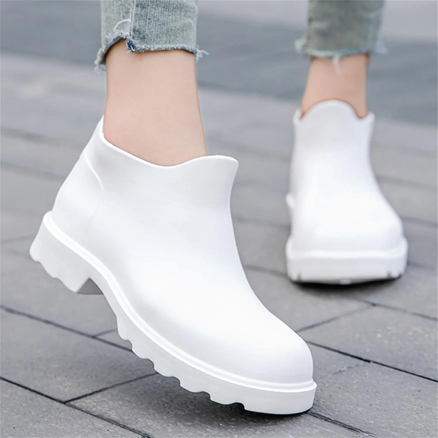 Ankle Rain Boots for Women Waterproof Fashion Short Tube Water Proof Non Slip Rain Boots Non Slip Fishing Shoes