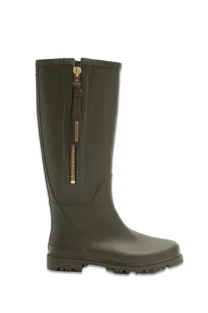 April Khaki Zip Wellies