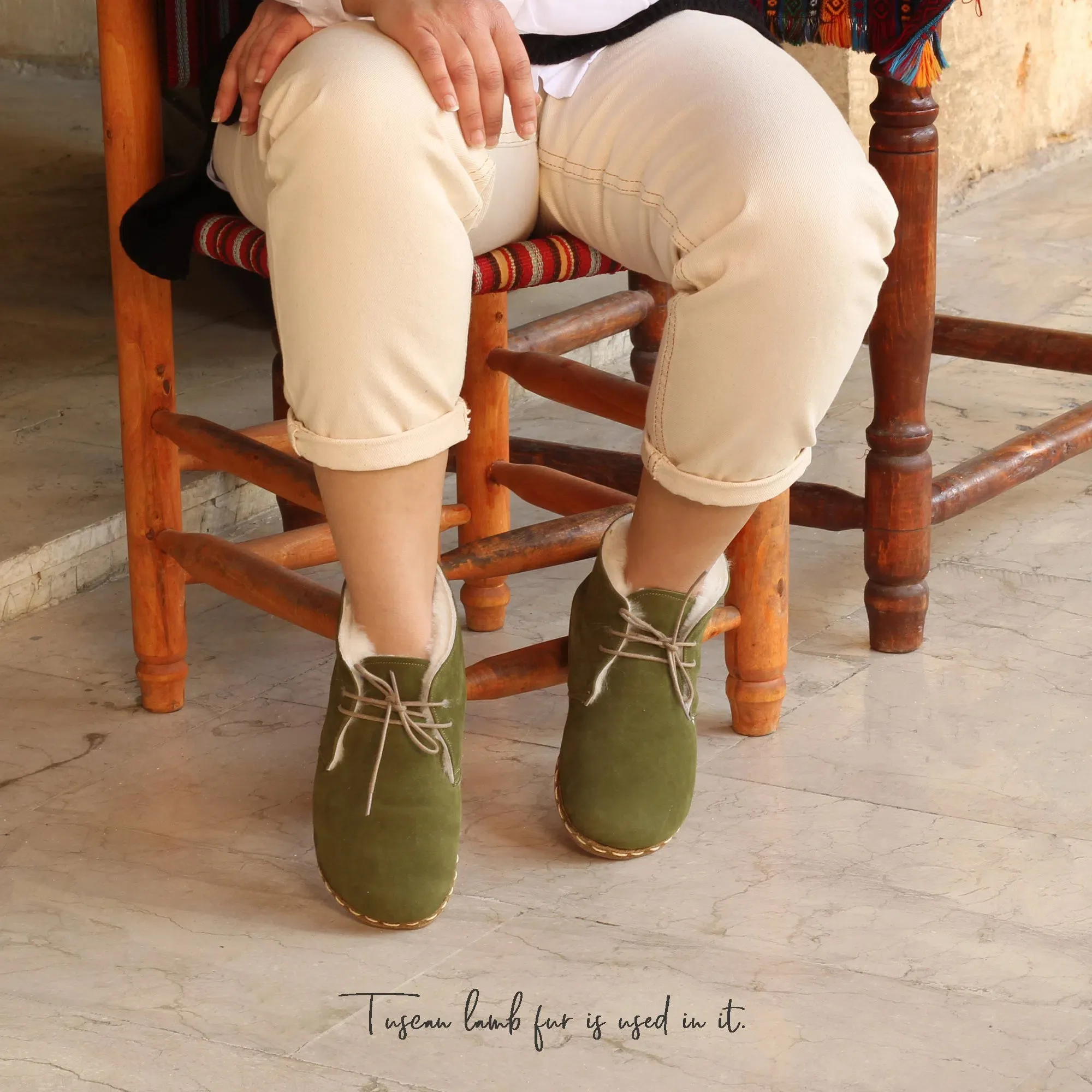Barefoot Grounding Ankle Boots Green Women