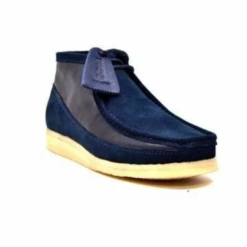 British Walkers Walker 100 Wallabee Boots Men's Navy Blue Suede and Leather