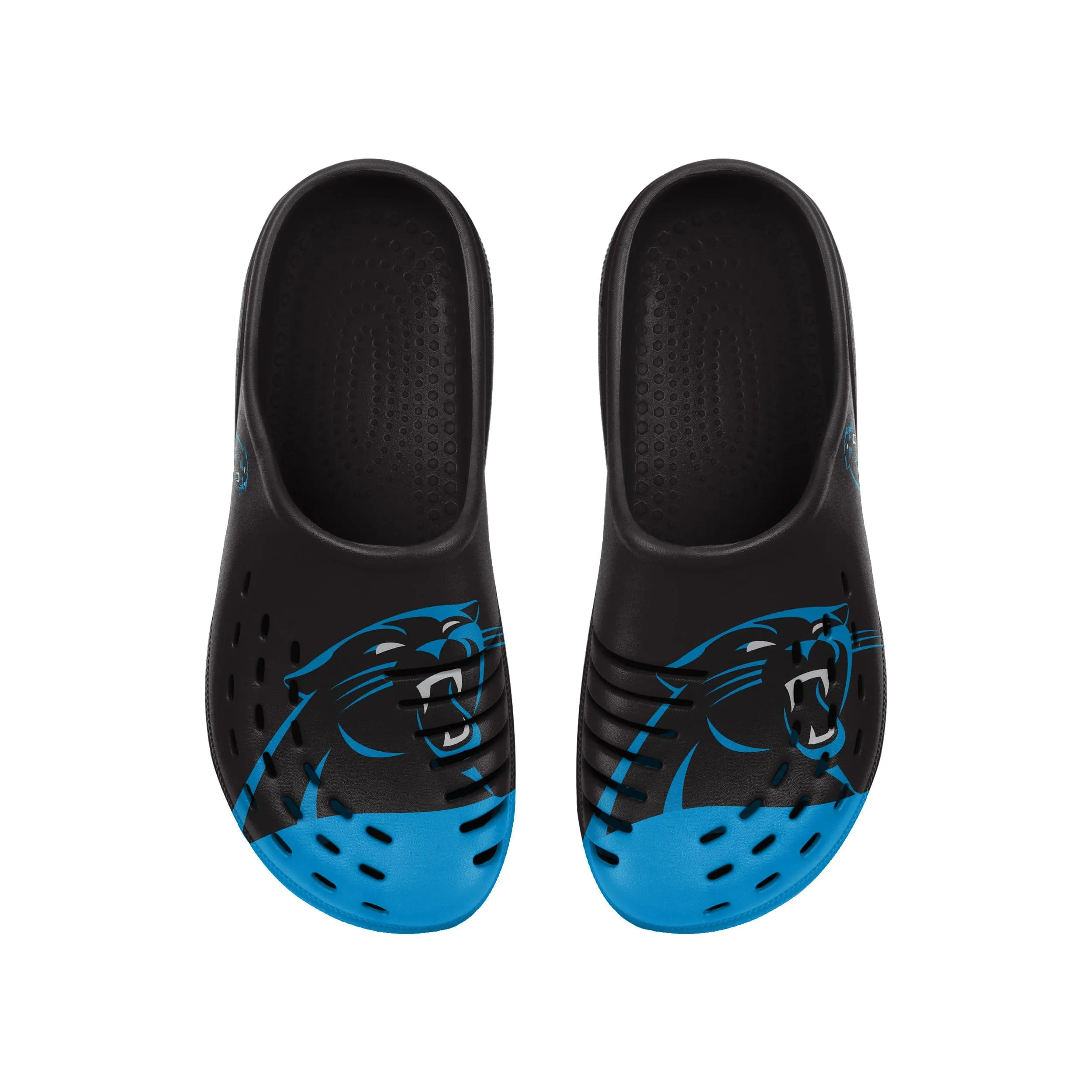 Carolina Panthers NFL Mens Colorblock Big Logo Clog