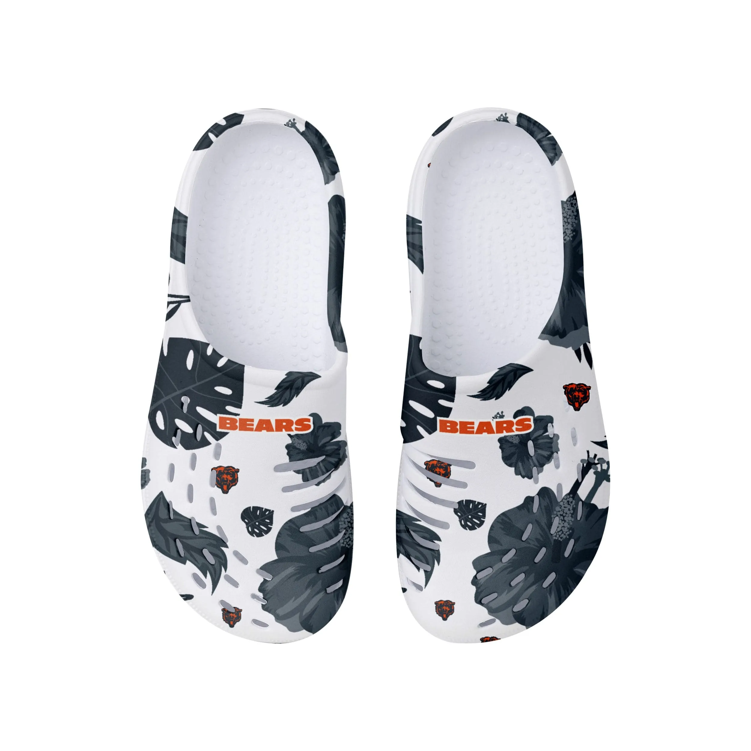 Chicago Bears NFL Womens Floral White Clog