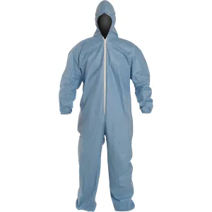 Coveralls - DuPont ProShield® 6 SFR Coverall Standard Fit Hood, Stormflap, Elastic Wrists & Ankles, Serged Seams, Blue (Case of 25) TM127S
