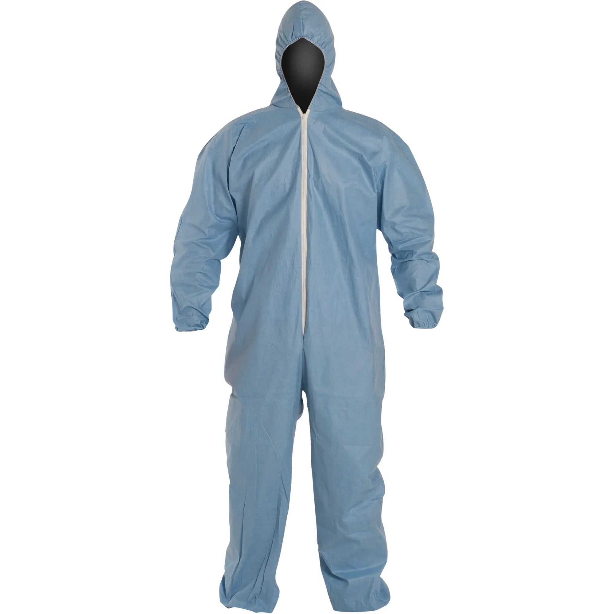 Coveralls - DuPont ProShield® 6 SFR Coverall Standard Fit Hood, Stormflap, Elastic Wrists & Ankles, Serged Seams, Blue (Case of 25) TM127S