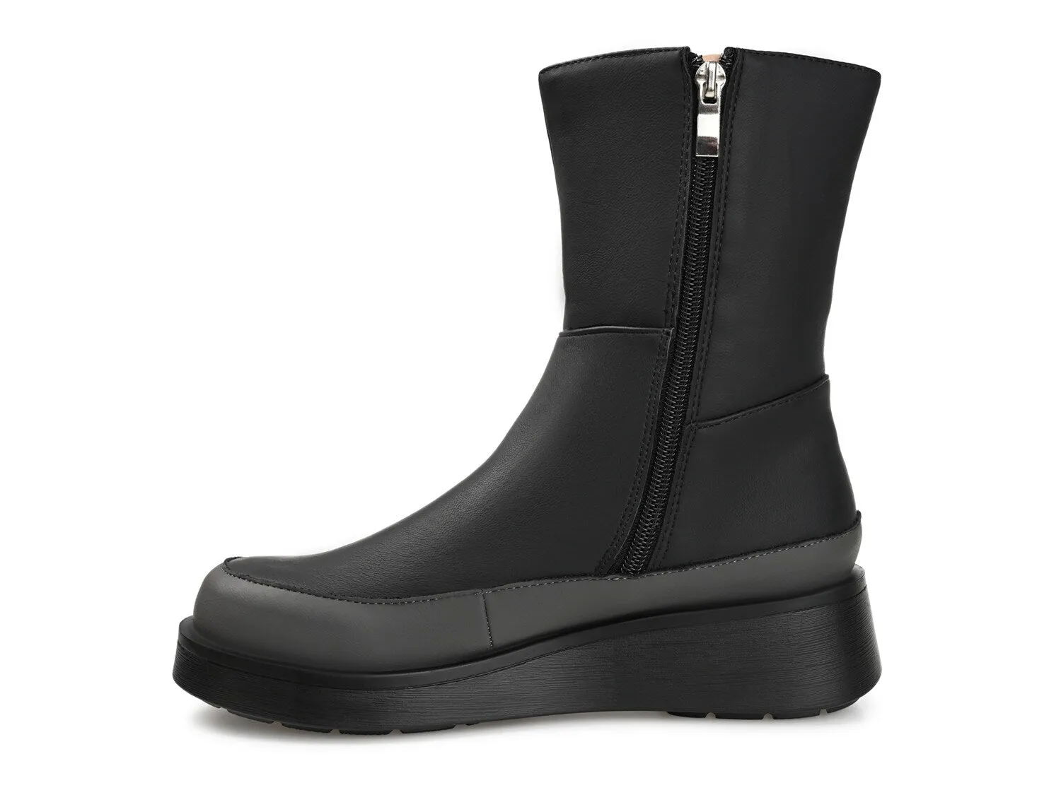 Cristen Wedge Ankle Boots from the Journee Journee Collection, black