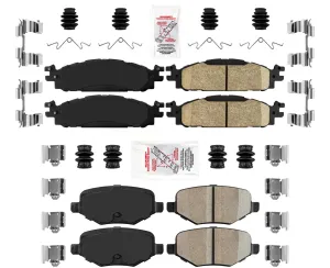 For 2011-19 Ford Explorer With 325MM AmeriBRAKES F&R Ceramic Brake Pads Hardware