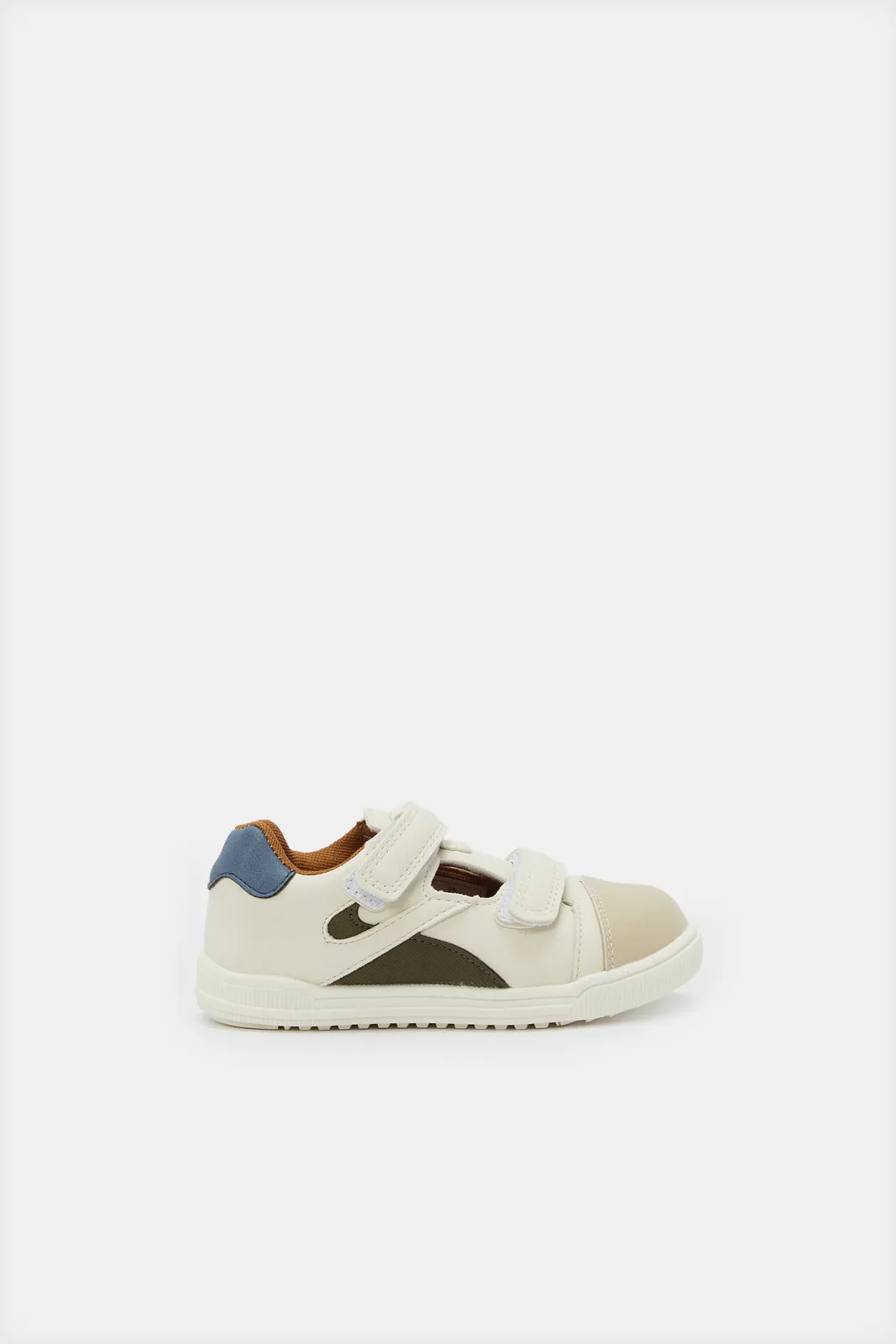 Infant Boys Beige Double Strap Sneakers