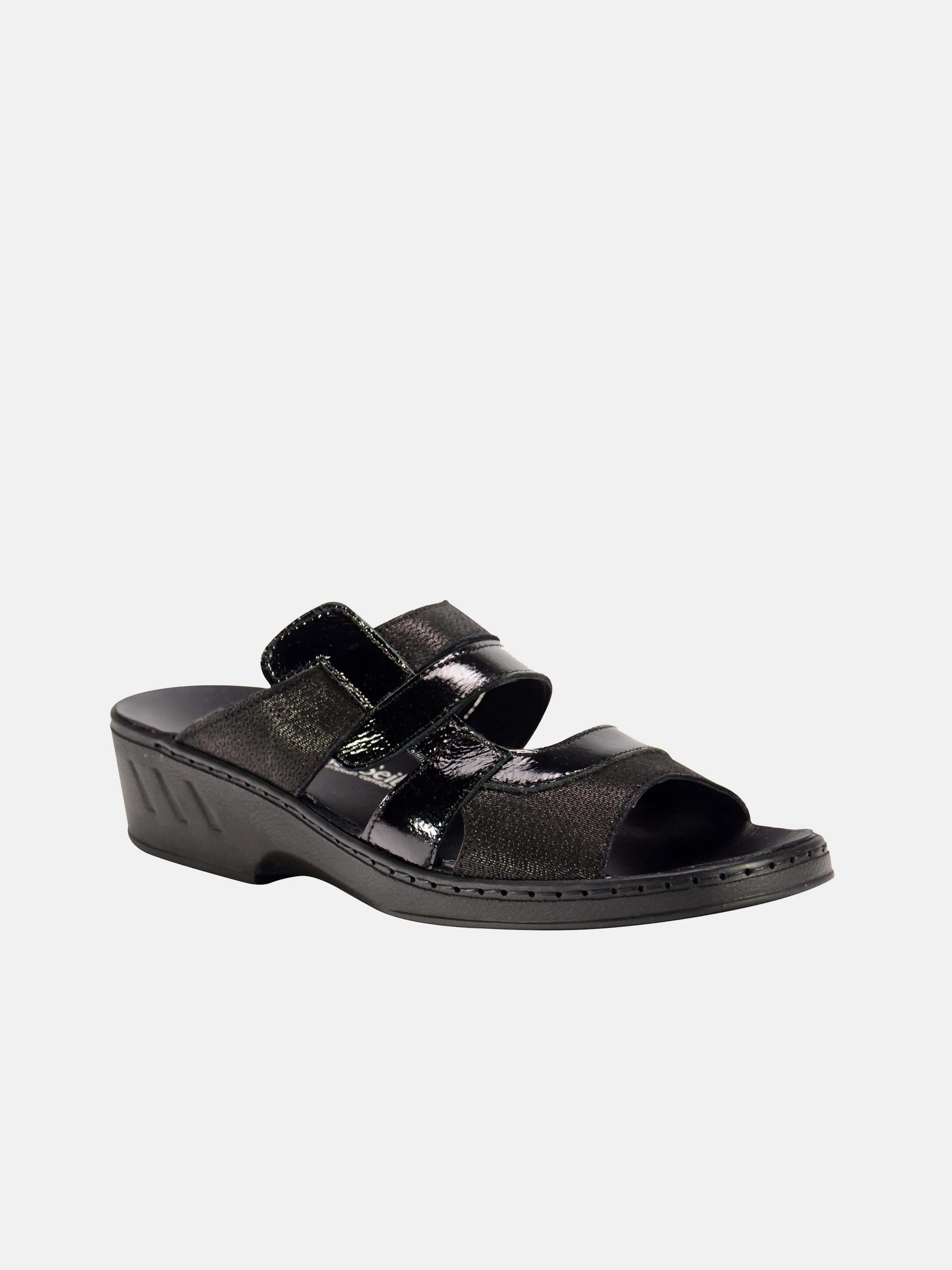 Josef Seibel Women Patent Strap Slider Leather Sandals