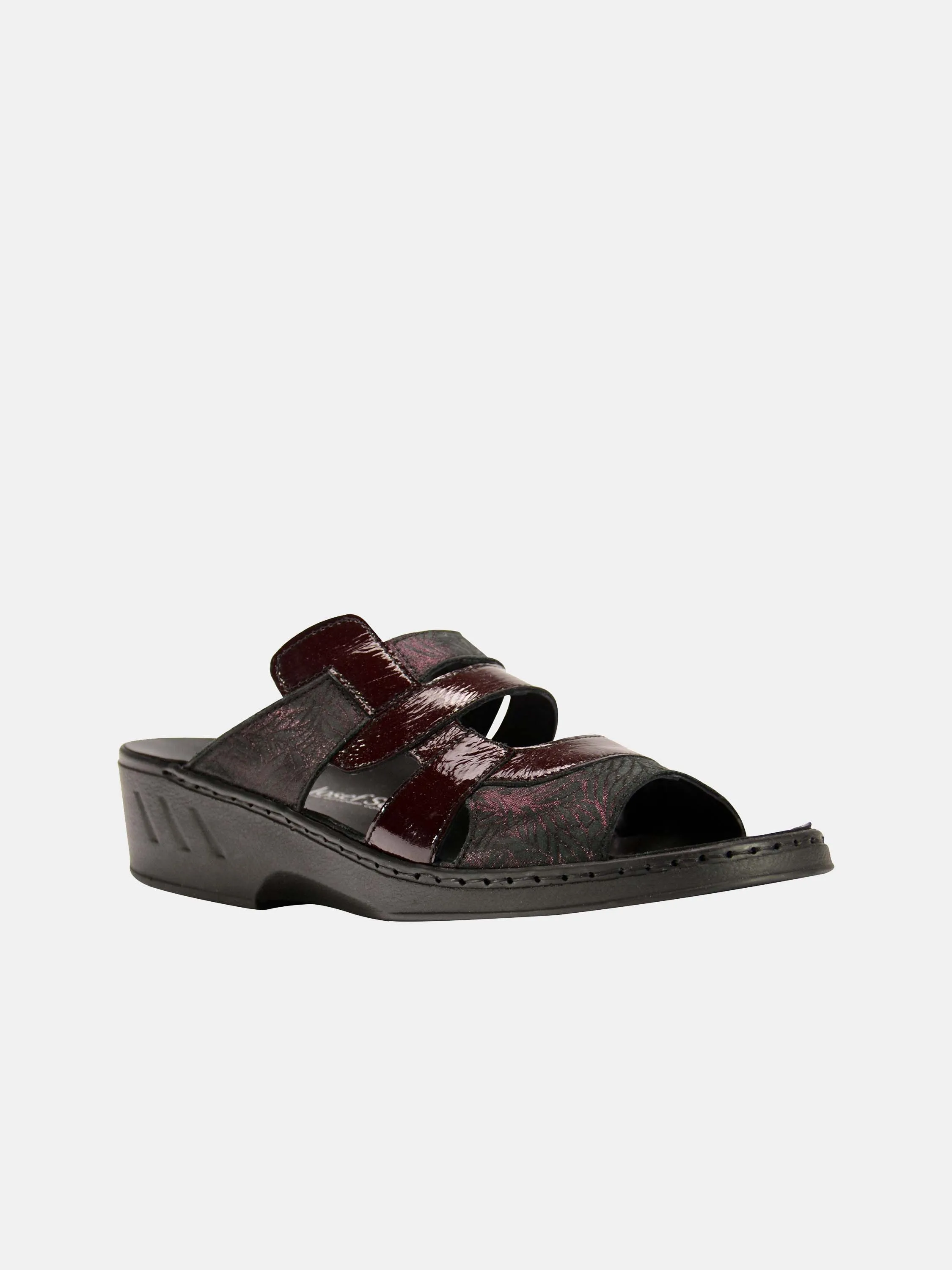 Josef Seibel Women Patent Strap Slider Leather Sandals