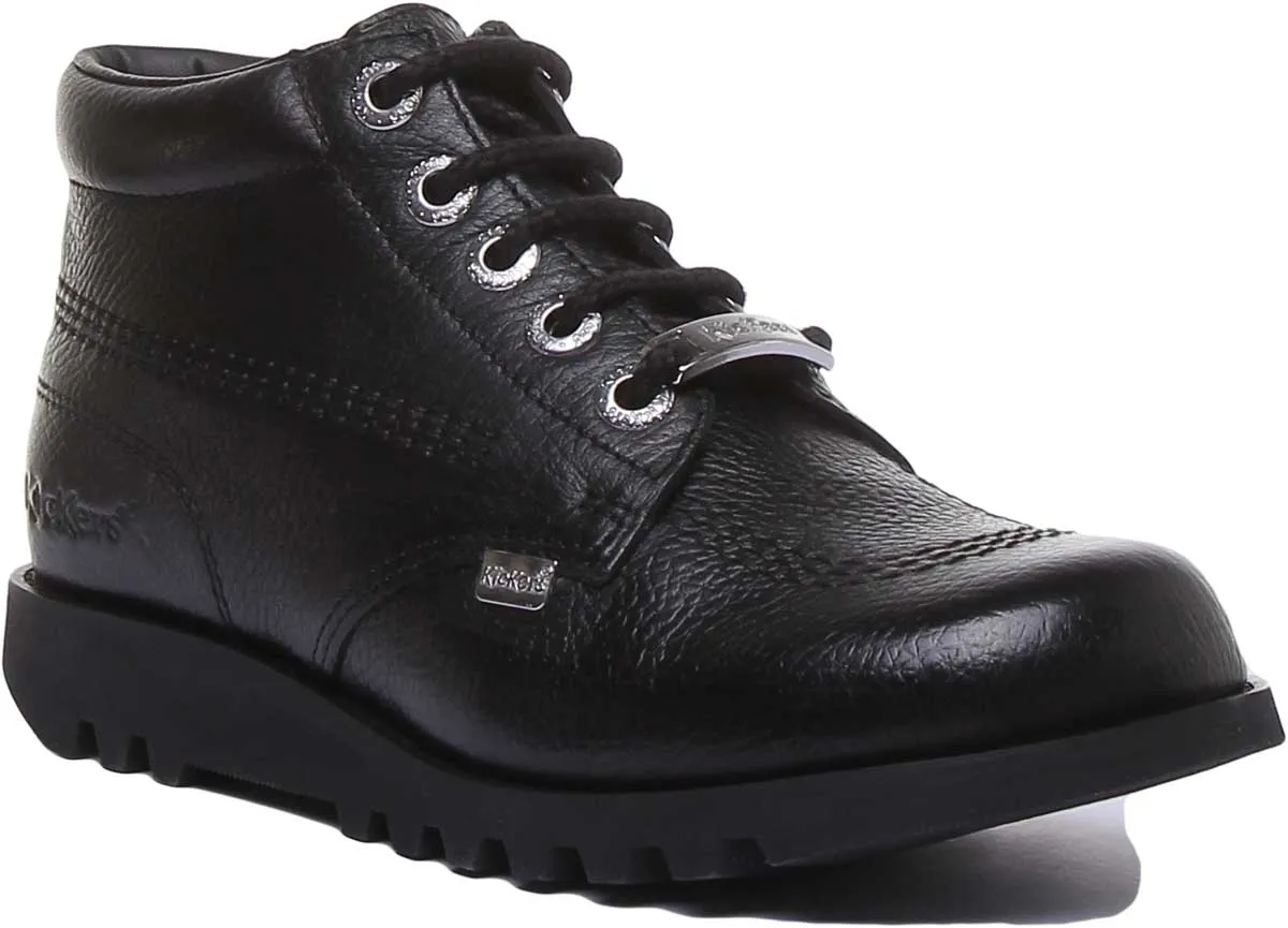 Kickers Kick Hi Luxe In Black in Women UK Size 3 - 8