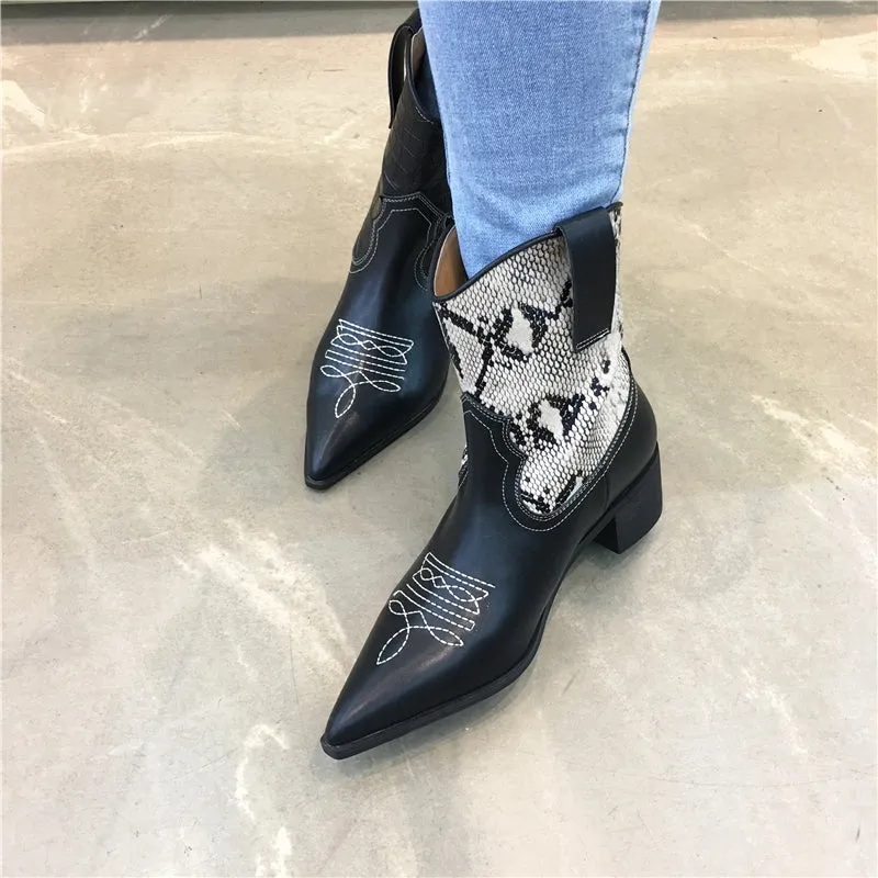 LUXE SEVEN DESIGN WESTERN PULL ON COWBOY BOOTS