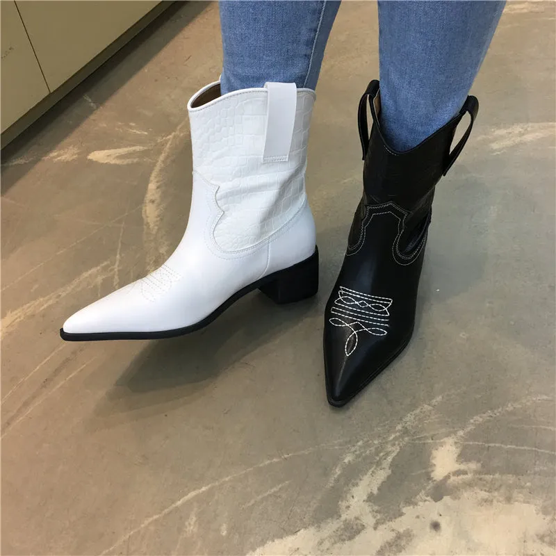 LUXE SEVEN DESIGN WESTERN PULL ON COWBOY BOOTS