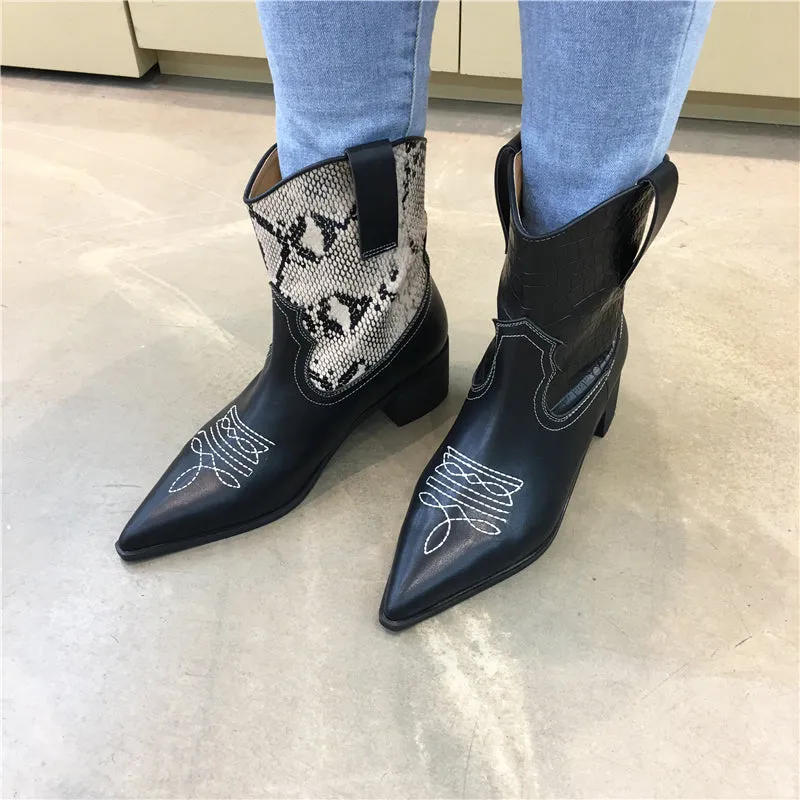 LUXE SEVEN DESIGN WESTERN PULL ON COWBOY BOOTS