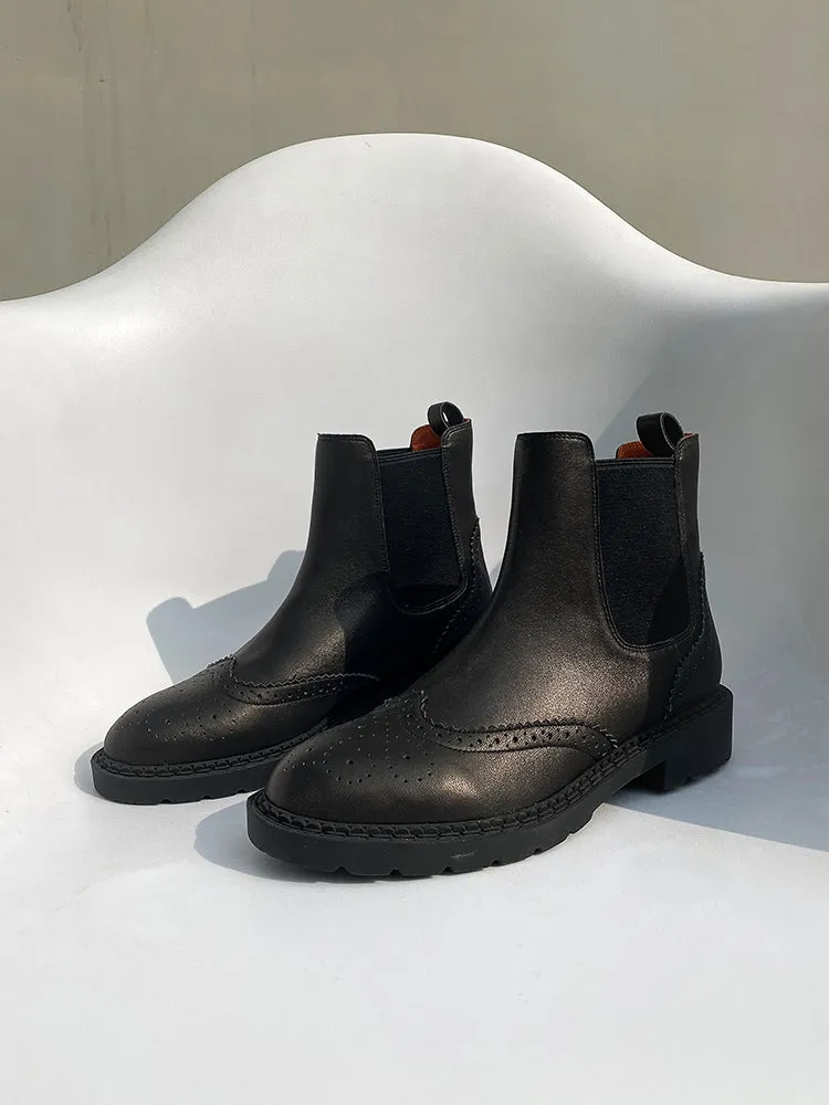 LUXE SEVEN DESIGN WIDE FIT CHUNKY CHELSEA BOOTS