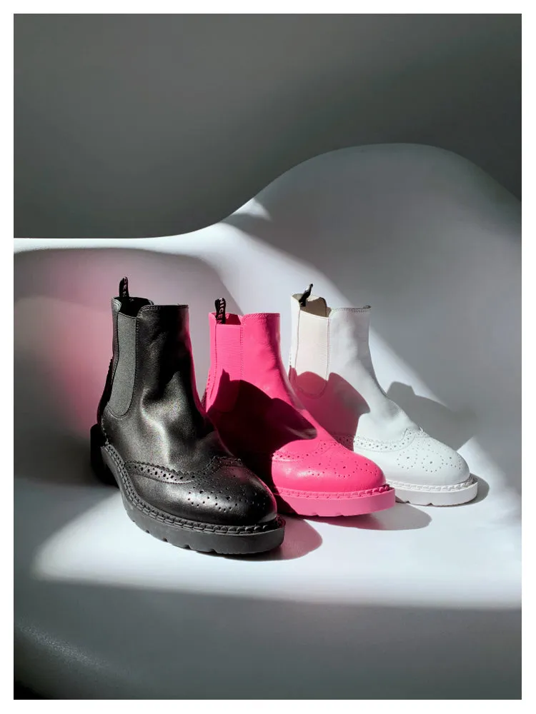 LUXE SEVEN DESIGN WIDE FIT CHUNKY CHELSEA BOOTS