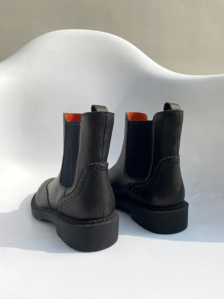 LUXE SEVEN DESIGN WIDE FIT CHUNKY CHELSEA BOOTS