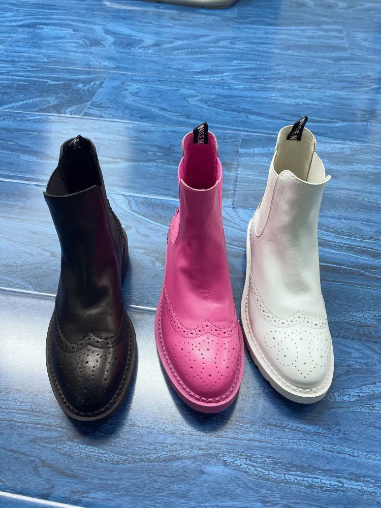 LUXE SEVEN DESIGN WIDE FIT CHUNKY CHELSEA BOOTS