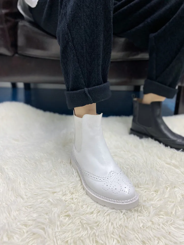 LUXE SEVEN DESIGN WIDE FIT CHUNKY CHELSEA BOOTS