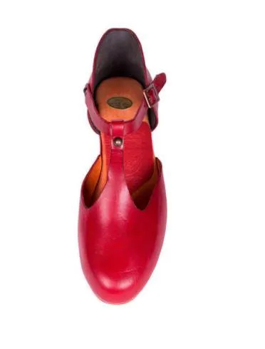 Mary Jane handmade leather - Red size 5 (SA size)