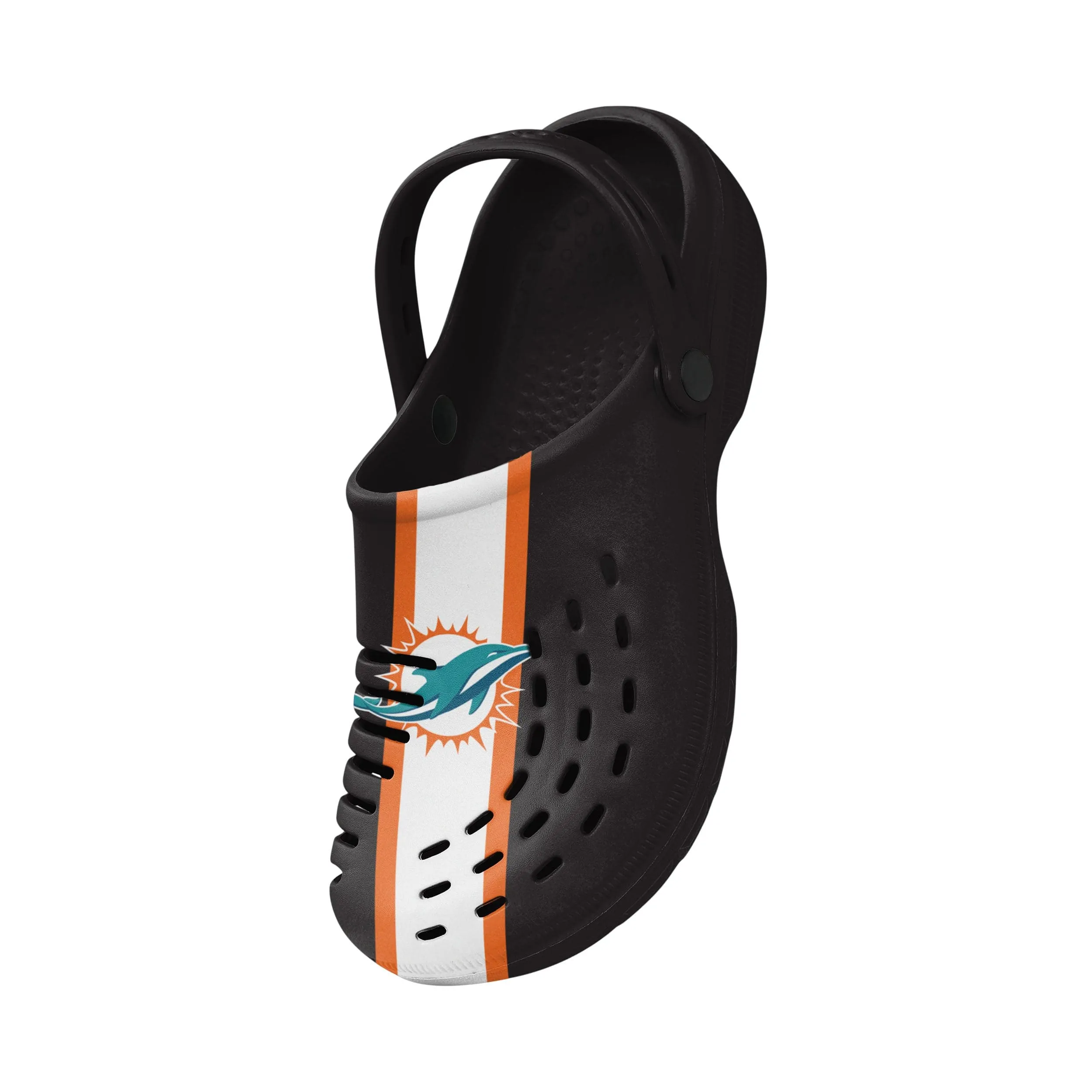 Miami Dolphins NFL Mens Team Stripe Clog With Strap