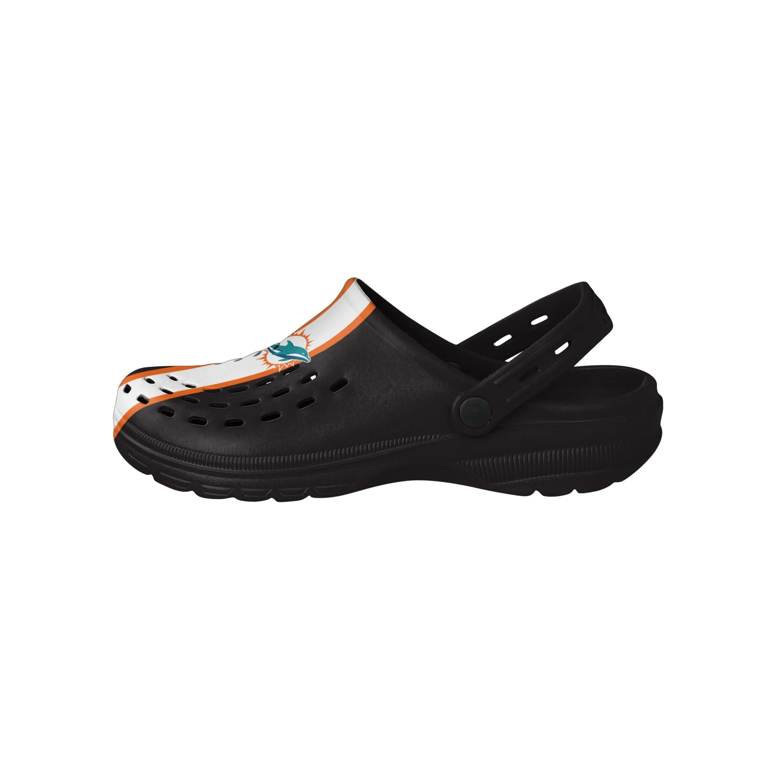 Miami Dolphins NFL Mens Team Stripe Clog With Strap