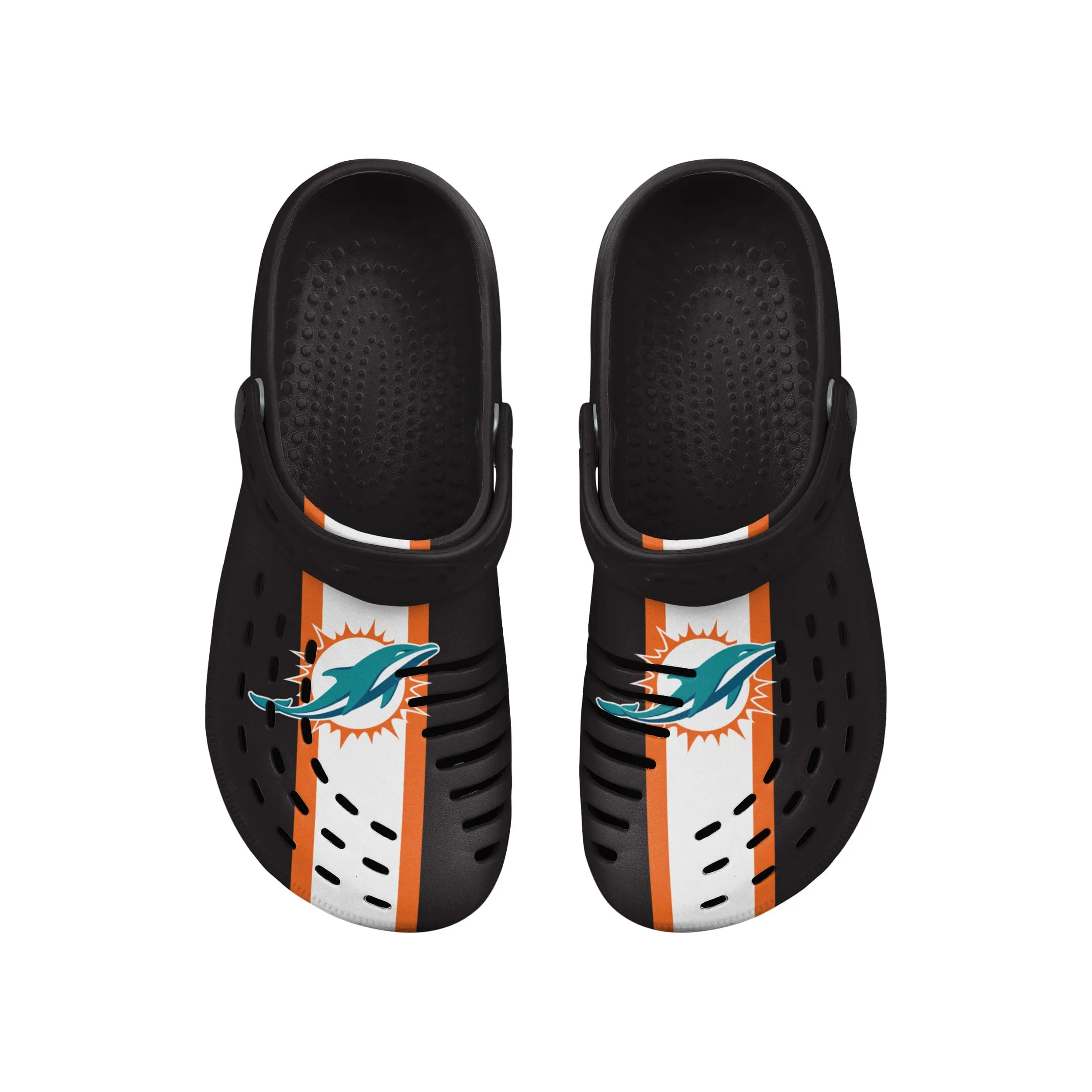 Miami Dolphins NFL Mens Team Stripe Clog With Strap