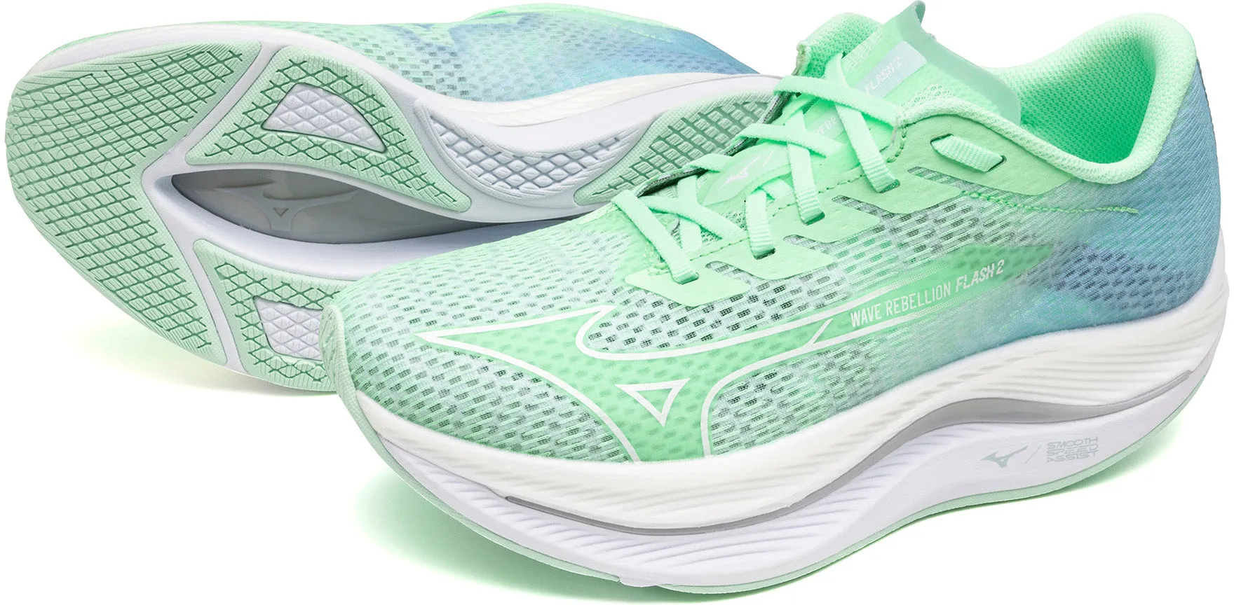 Mizuno Wave Rebellion Flash 2 Womens Running Shoes - Green