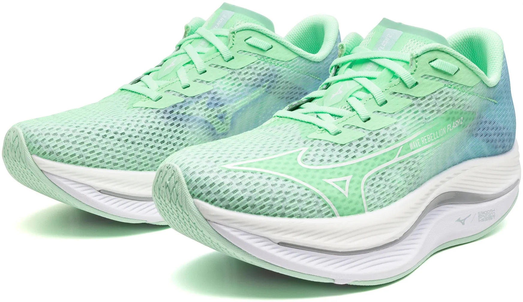 Mizuno Wave Rebellion Flash 2 Womens Running Shoes - Green