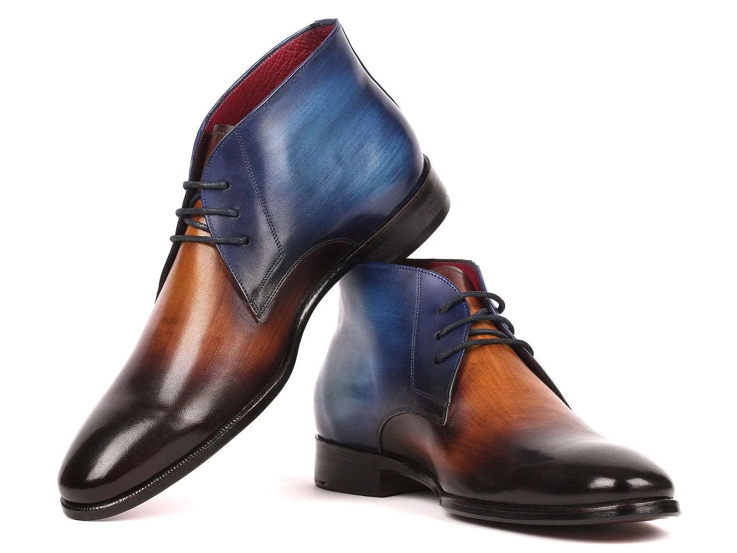 Paul Parkman Men's Brown & Blue Chukka Boots