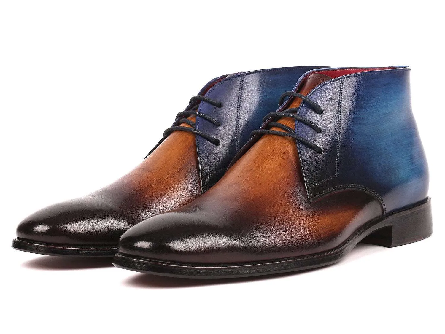 Paul Parkman Men's Brown & Blue Chukka Boots