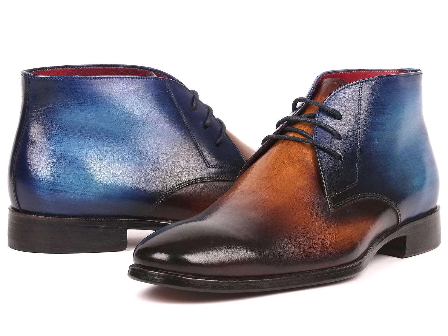 Paul Parkman Men's Brown & Blue Chukka Boots