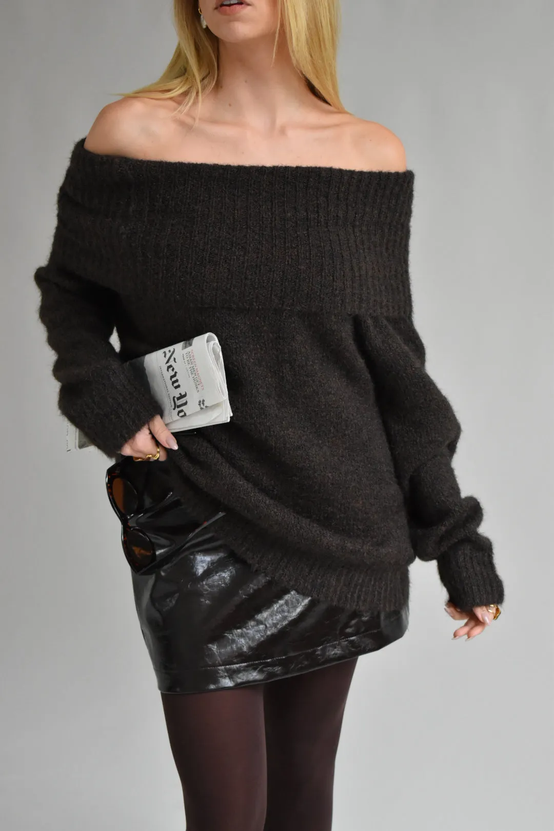 PU Leather skirt - Bruin