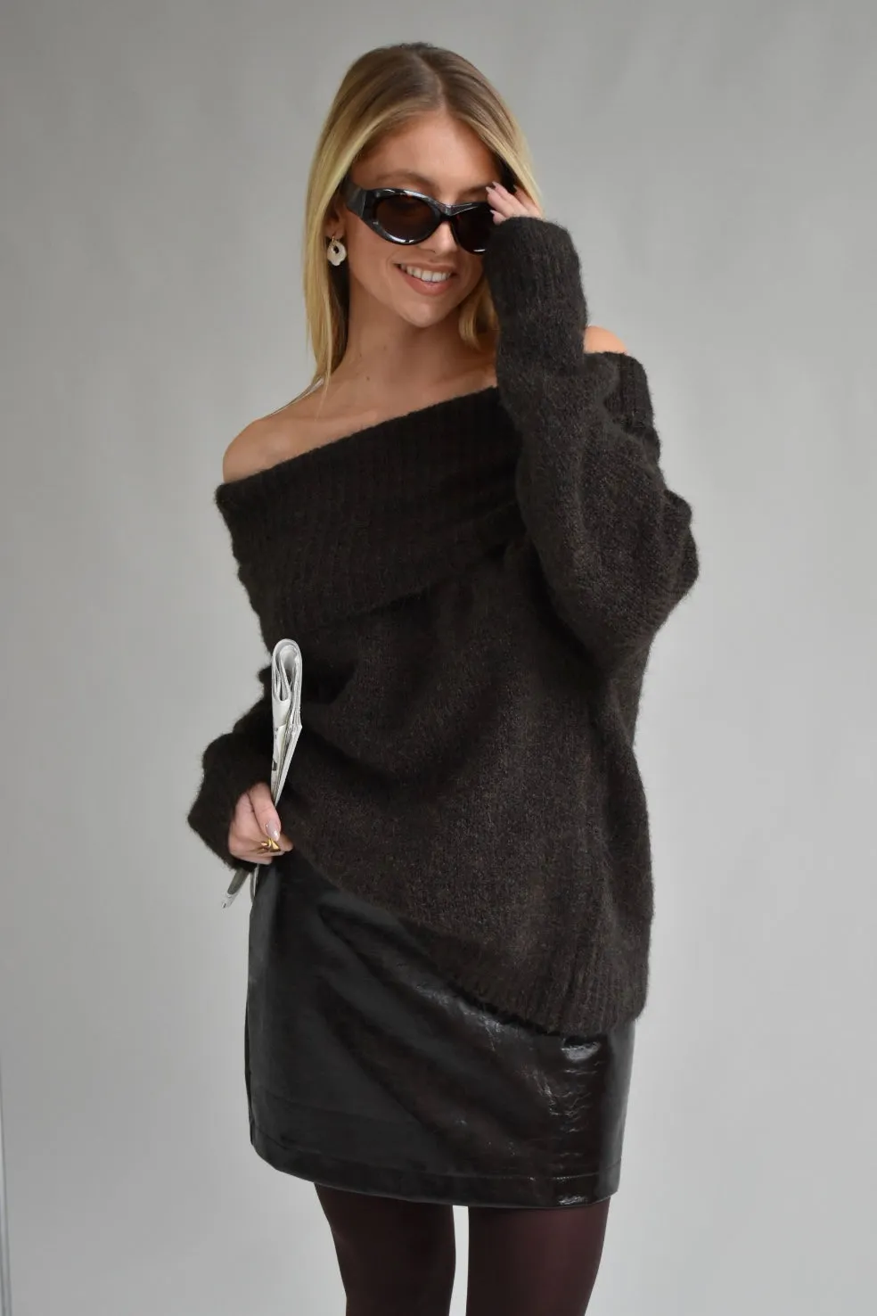 PU Leather skirt - Bruin