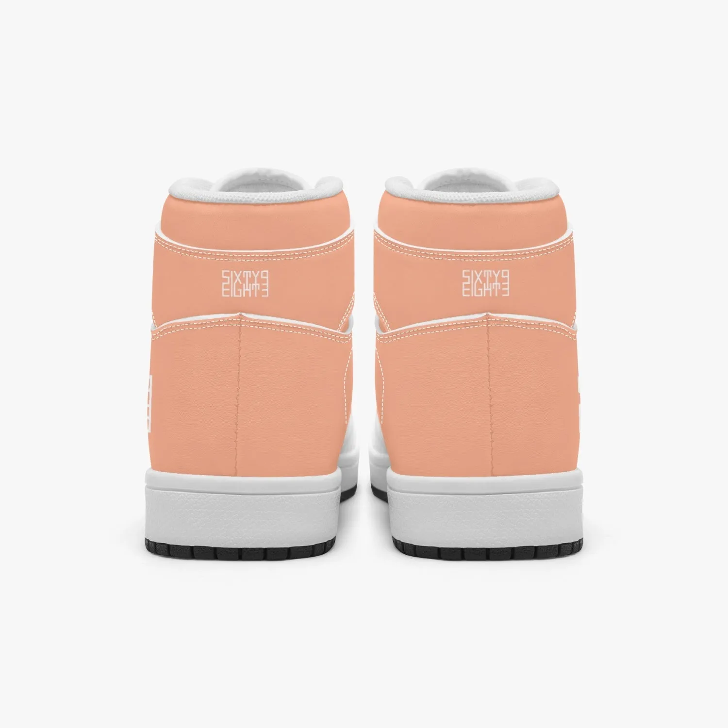 Sixty Eight 93 Logo White Peach Kids High-Top Shoes