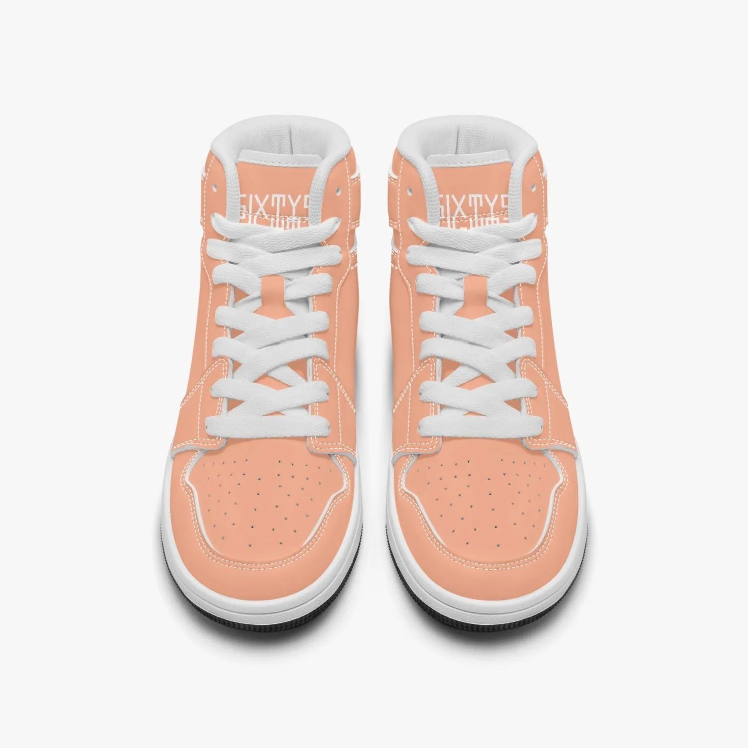 Sixty Eight 93 Logo White Peach Kids High-Top Shoes