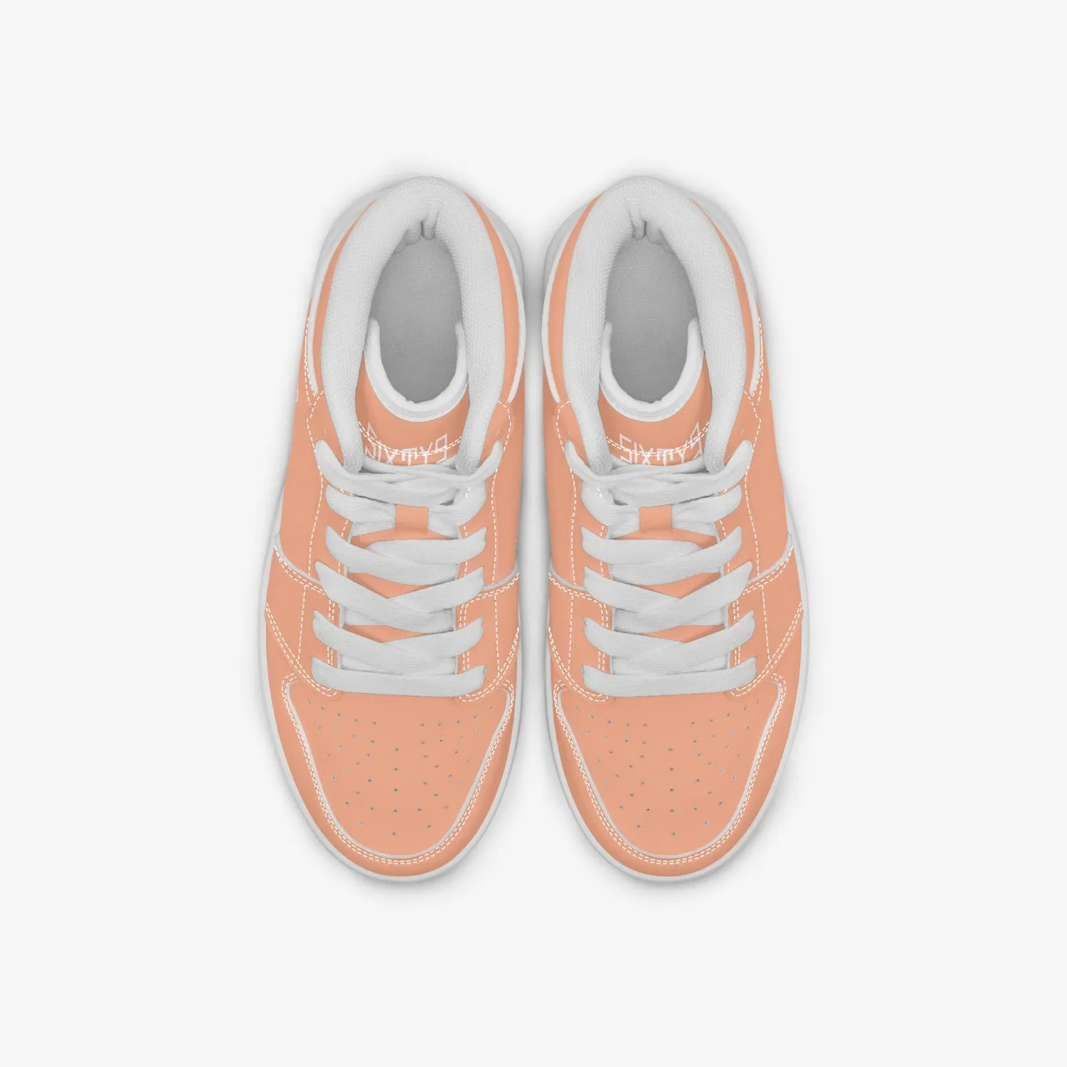 Sixty Eight 93 Logo White Peach Kids High-Top Shoes