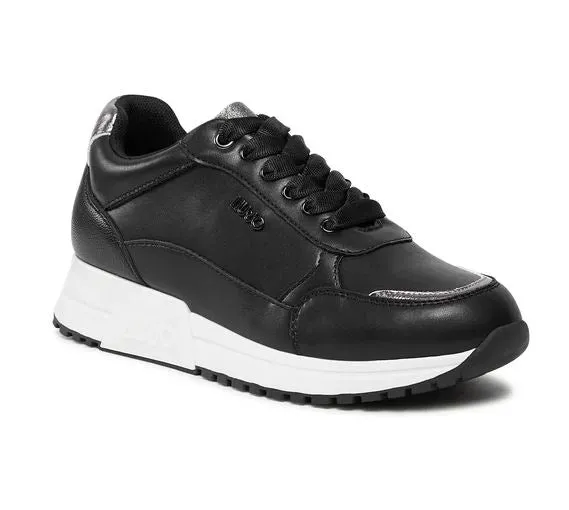 SNEAKERS NERA DETTAGLI ARGENTO