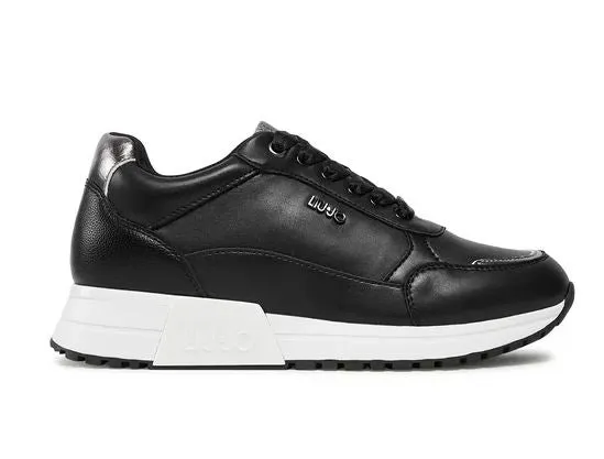 SNEAKERS NERA DETTAGLI ARGENTO