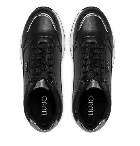 SNEAKERS NERA DETTAGLI ARGENTO