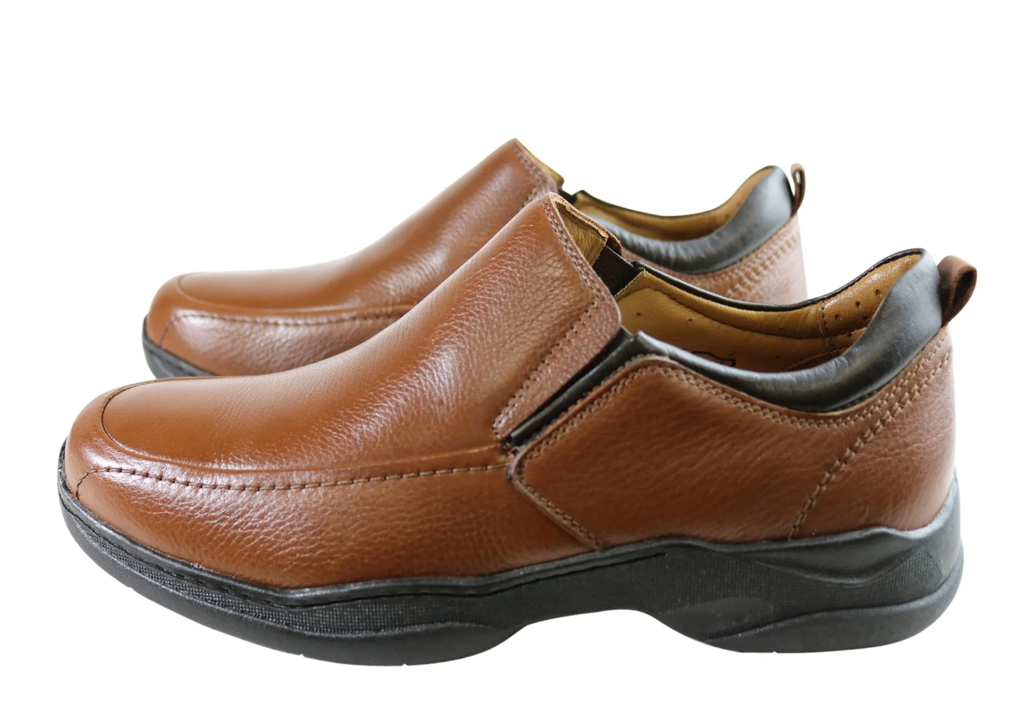 Sollu Dolan Mens Leather Slip On Comfort Shoes Made In Brazil