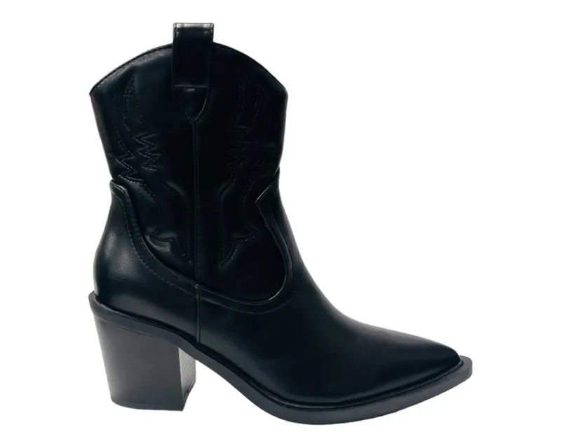 Western Cowboy Embroidered Block Heel Boots