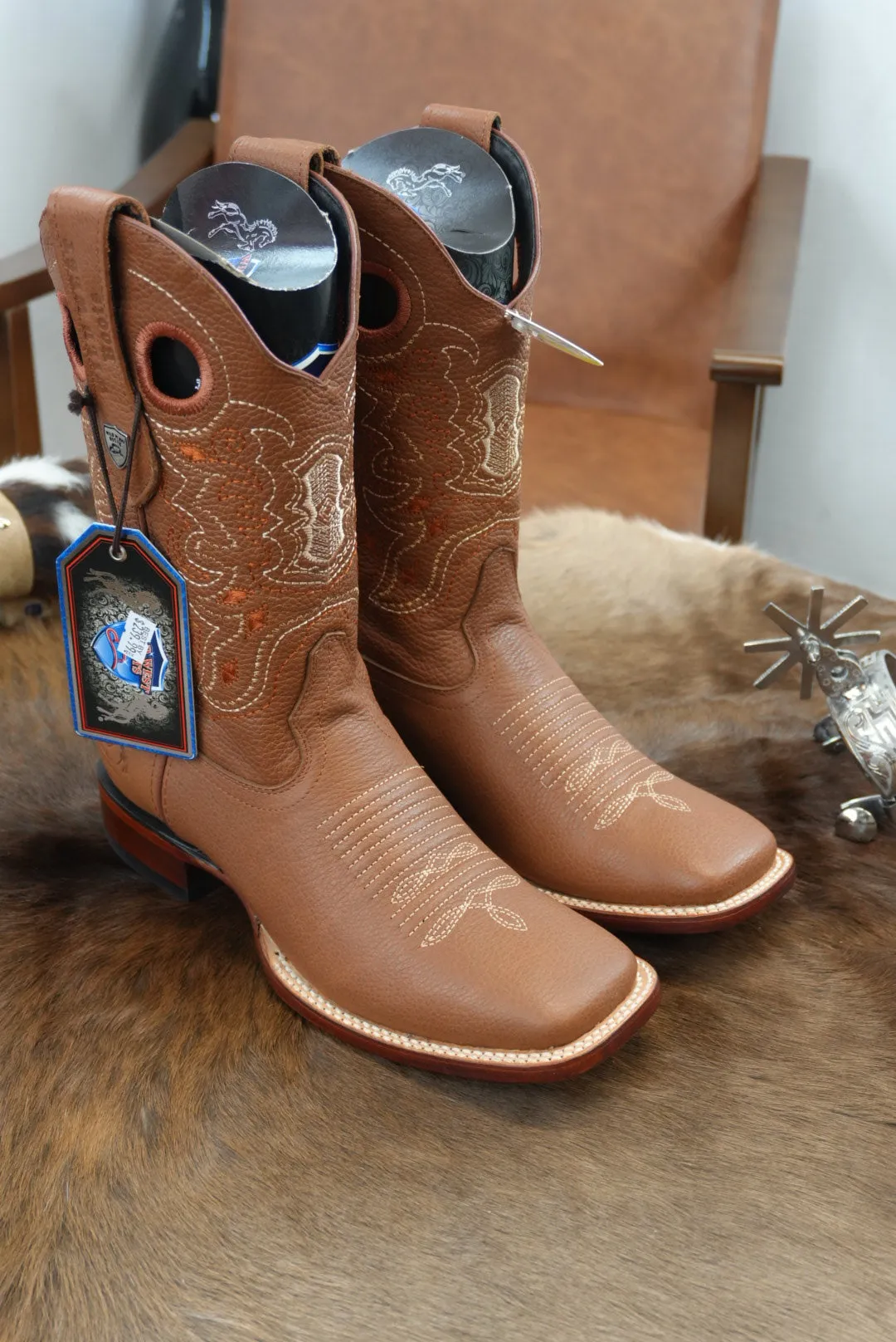 Wild West Grisly Honey Leather Sole Square Toe Boot- 2751 (824)
