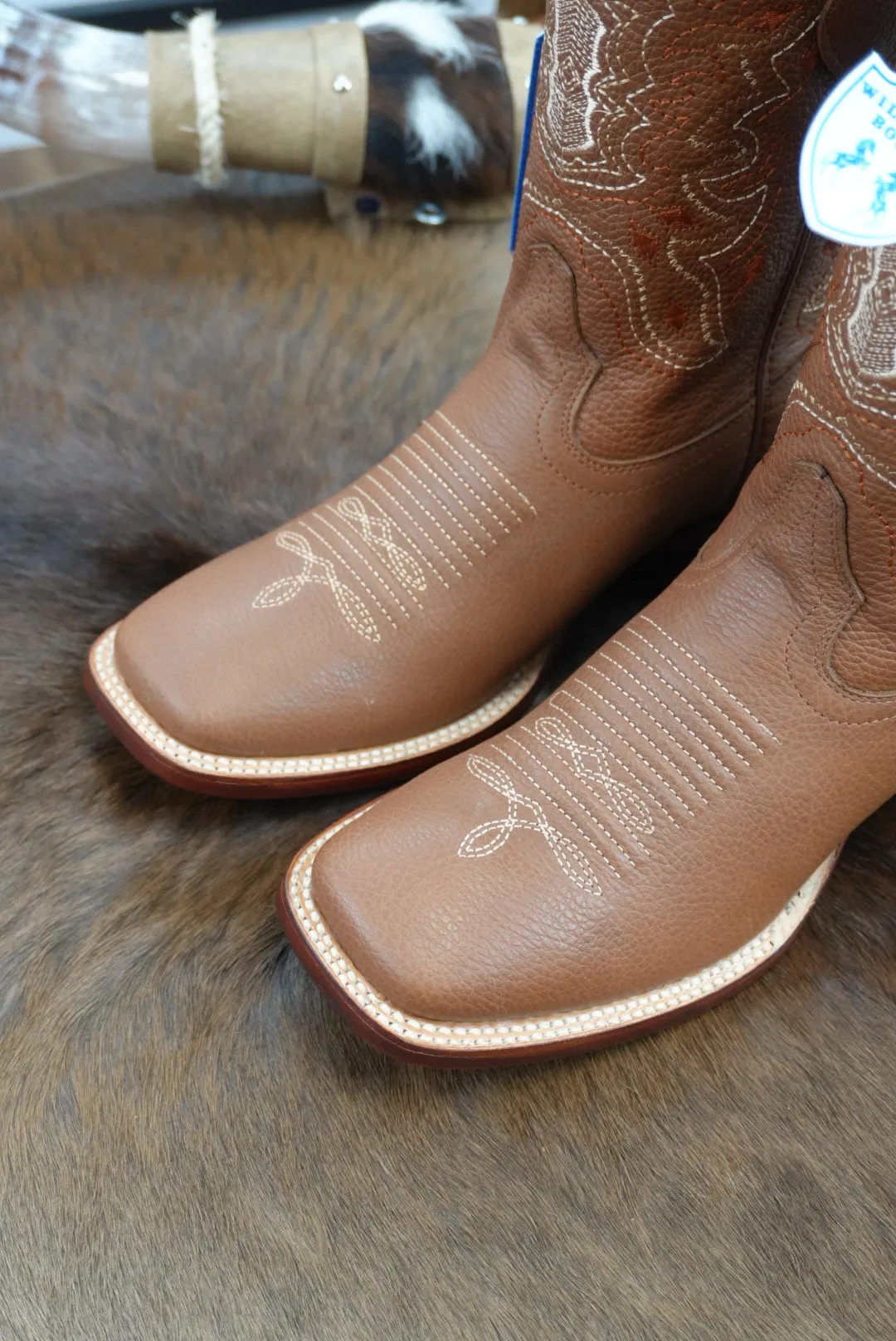 Wild West Grisly Honey Leather Sole Square Toe Boot- 2751 (824)