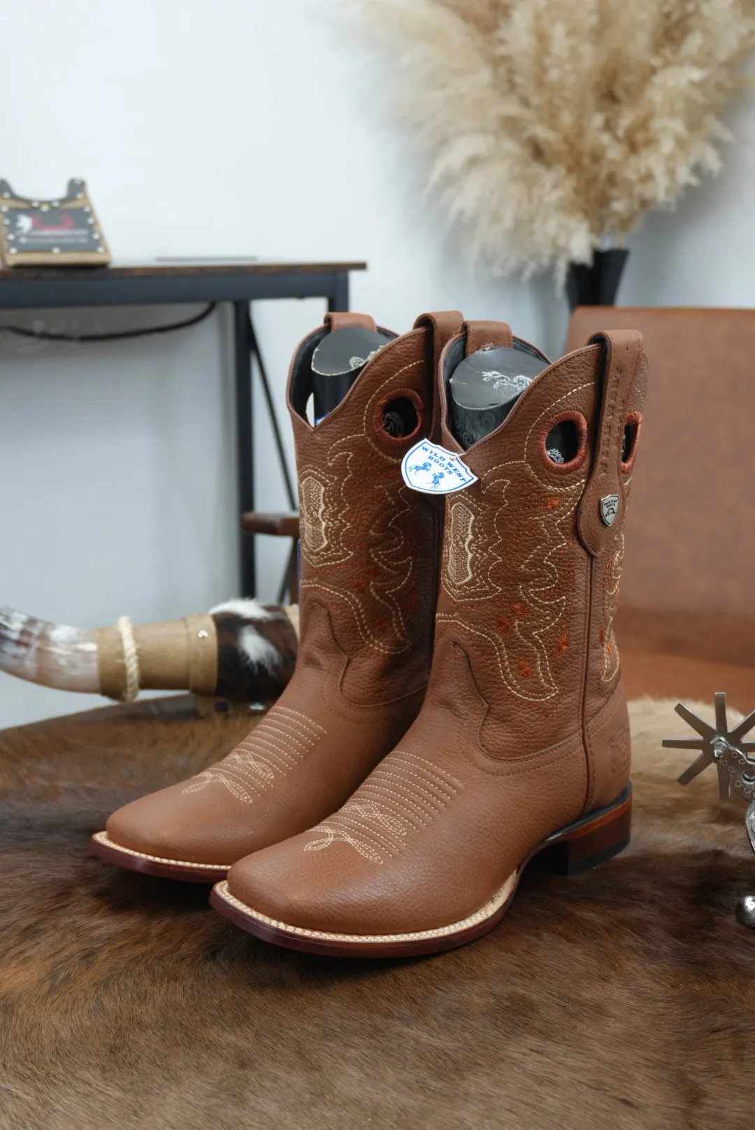 Wild West Grisly Honey Leather Sole Square Toe Boot- 2751 (824)