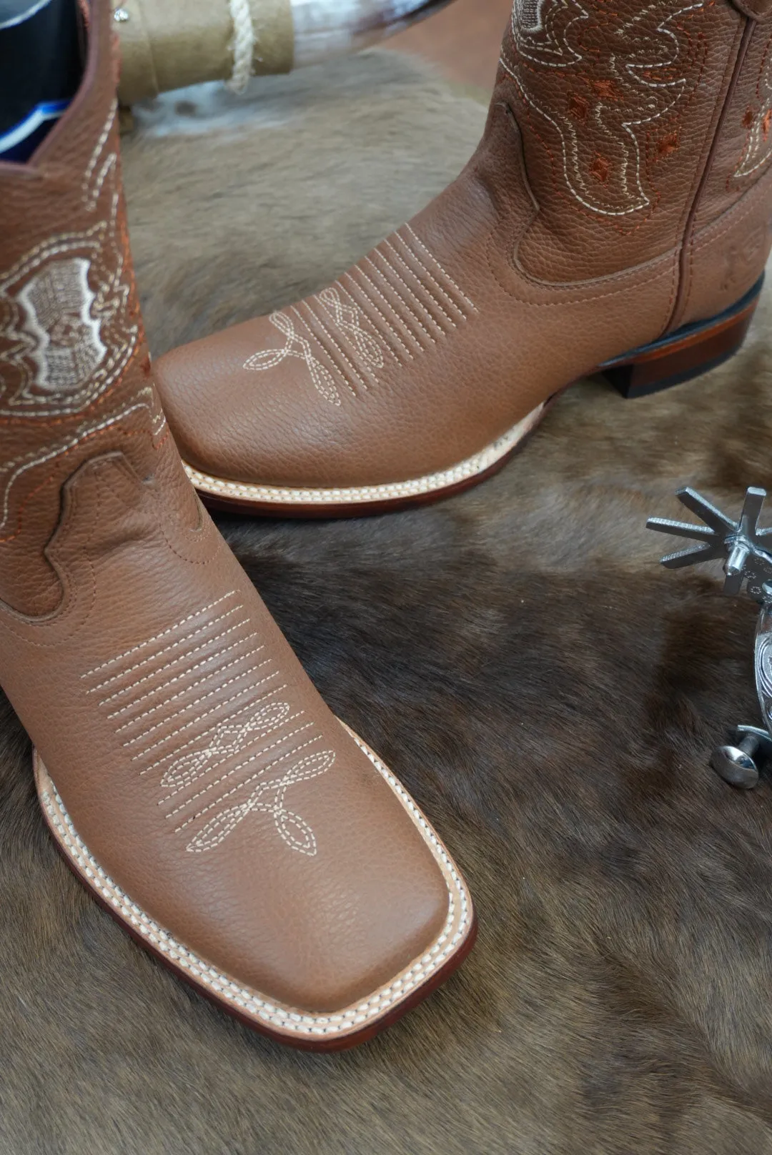 Wild West Grisly Honey Leather Sole Square Toe Boot- 2751 (824)